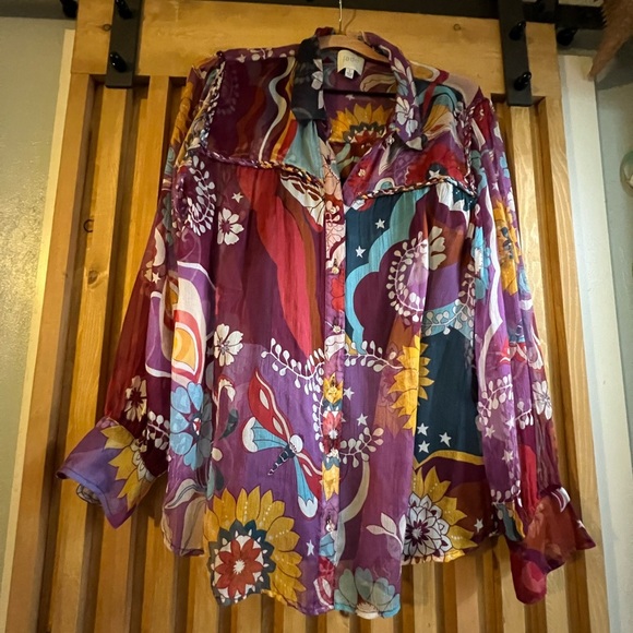 KATERINA BRAIDED BLOUSE JADE BY JOHNNY WAS - Picture 1 of 7